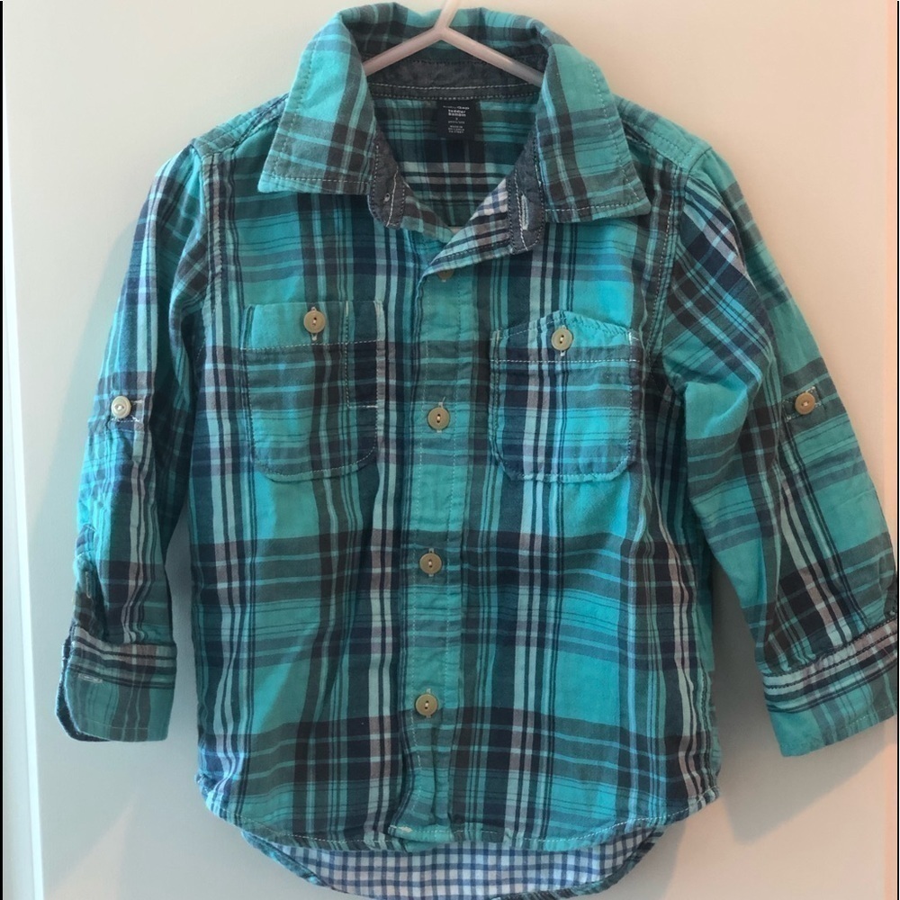 Baby gap button down with tab roll sleeves